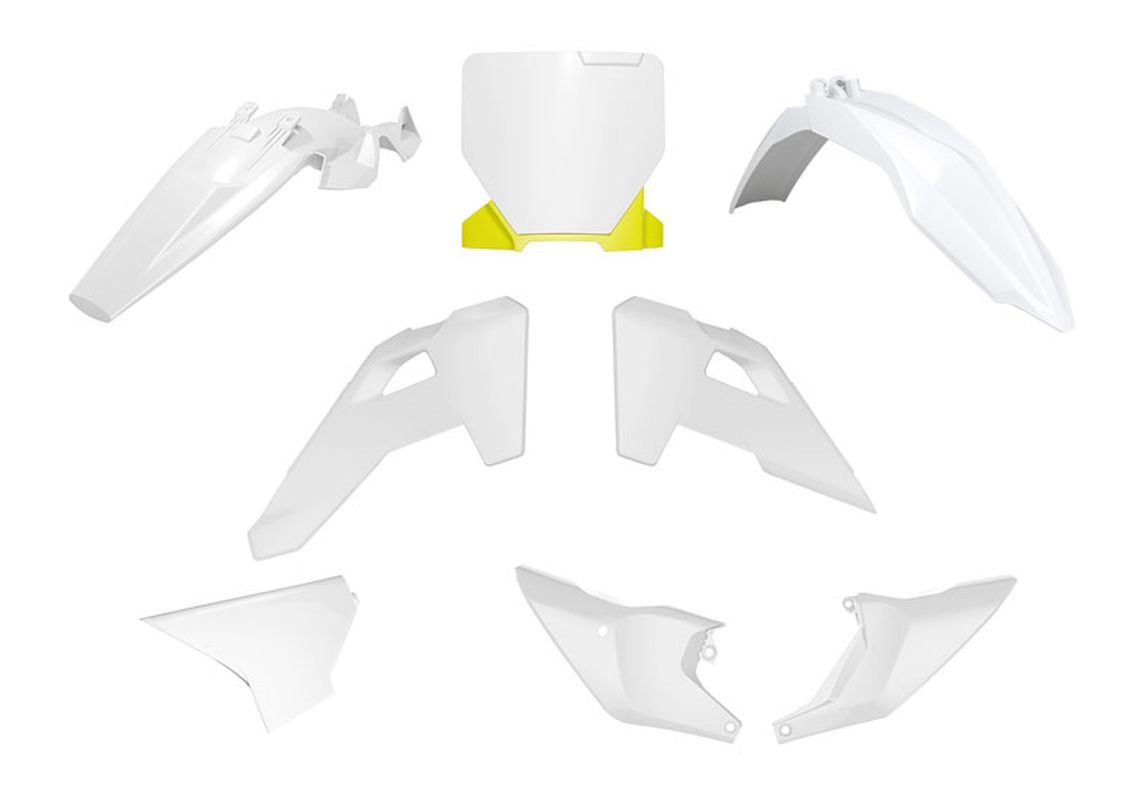Komplet plastików Husqvarna TC 85 OEM biały/żółty Racetech | KITHSQ-OEM-885