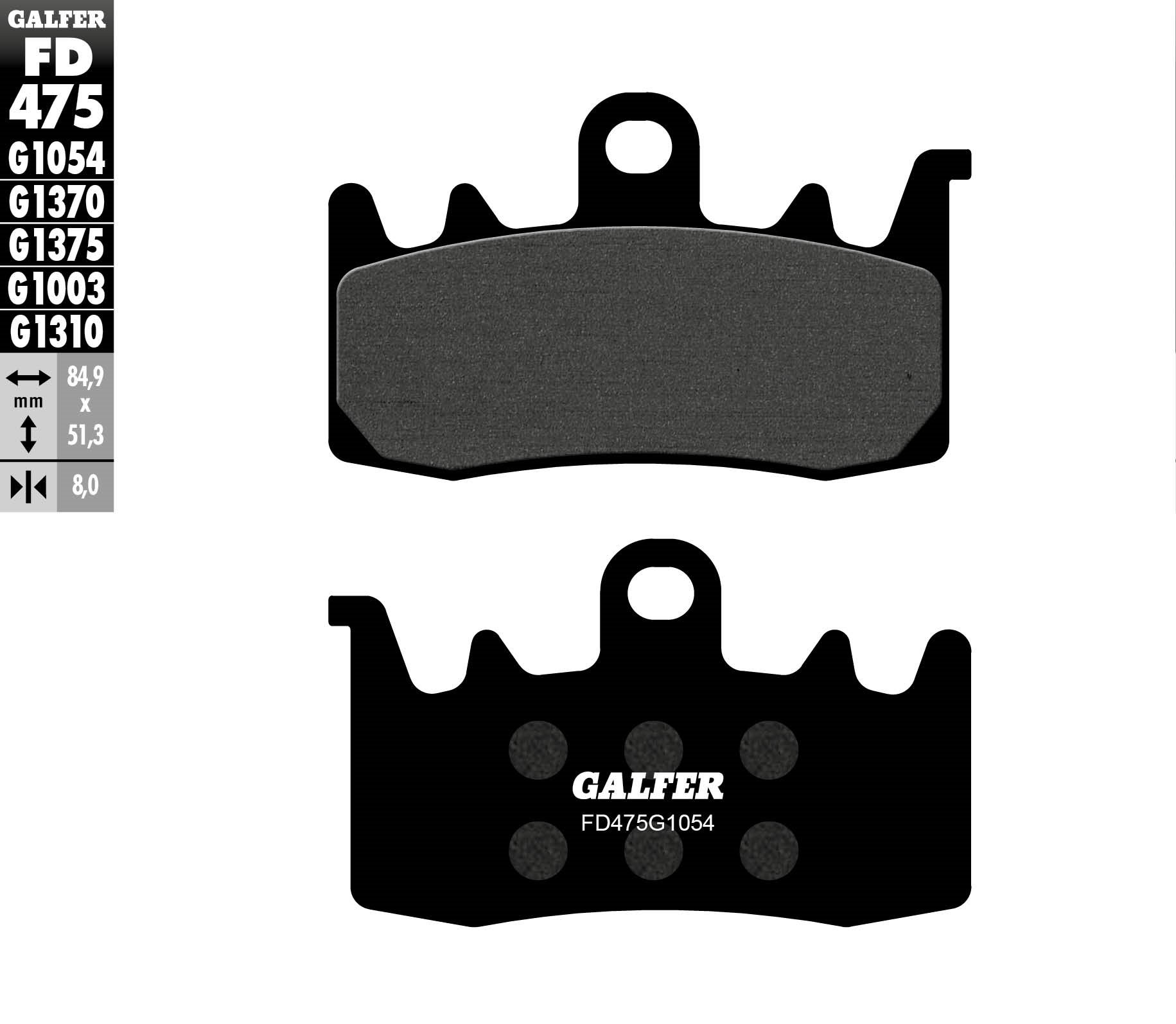 Klocki hamulcowe KH630 półmetaliczne Galfer | FD475G1054