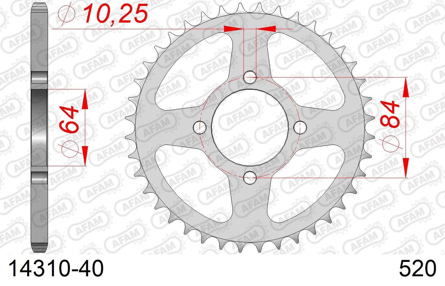 Zębatka tylna 40 Suzuki LTZ 400 Quadsport ŁAŃC. 520 AFAM | 14310-40