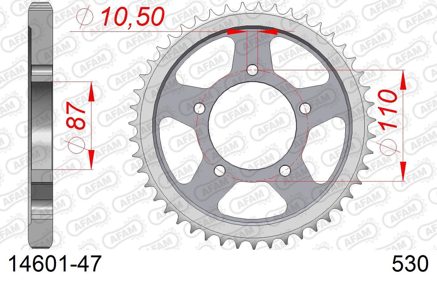 Zębatka tylna 47 Suzuki GSF 600, GSF 650 ŁAŃC. 530 AFAM | 14601-47