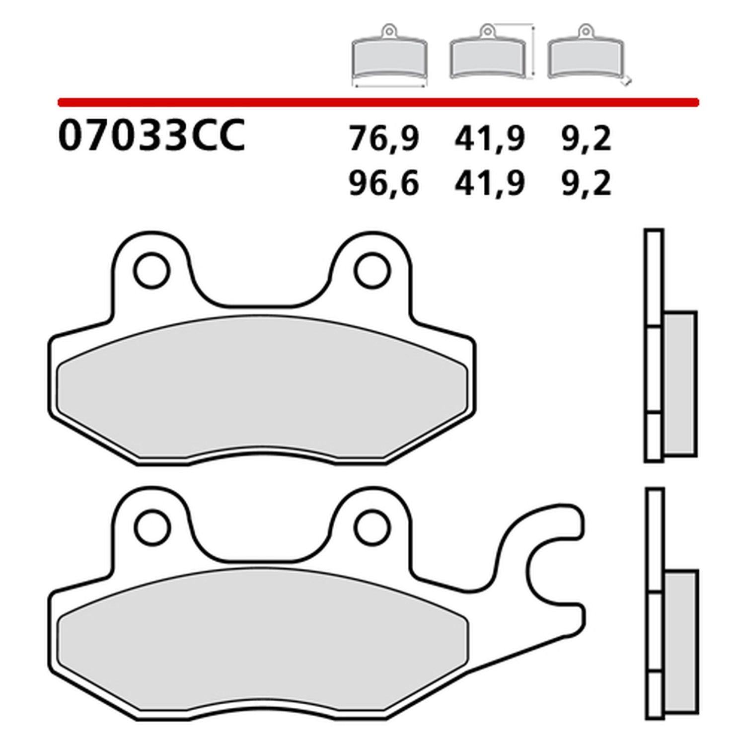 Klocki hamulcowe KH197 CARBON CERAMIC CC (ECE R90) Brembo | 07033