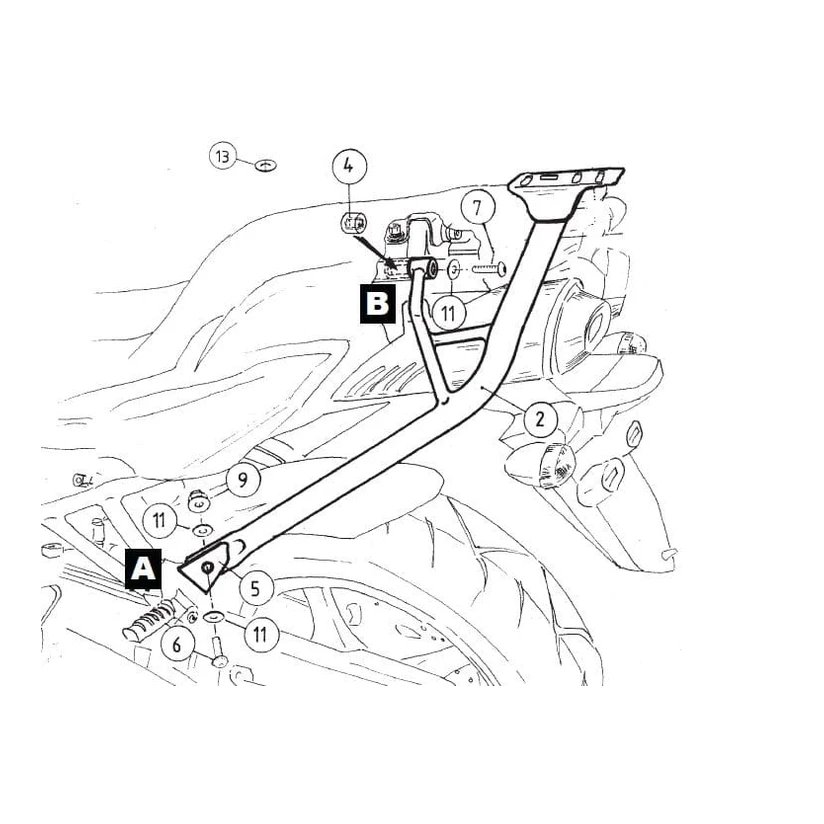 Stelaż kufra centralnego Alurack Yamaha FZ 6 / Fazer 2007 - 2009 Hepco Becker | 6504521 01 01