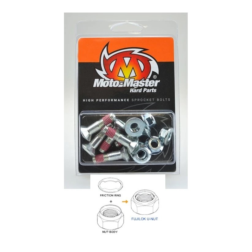 Śruby do zębatki tylnej Honda, Yamaha, Suzuki, Kawasaki (M8x30mm, 6 szt., Fujilok U-NUT, Imbus) MOTO-MASTER | M213068