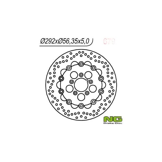 Tarcza hamulcowa przód Harley-Davidson 883/1200/1340/1450 / 1584/1690/1802 Pływająca 292x56,3x5 5x8,5mm NG | NG679