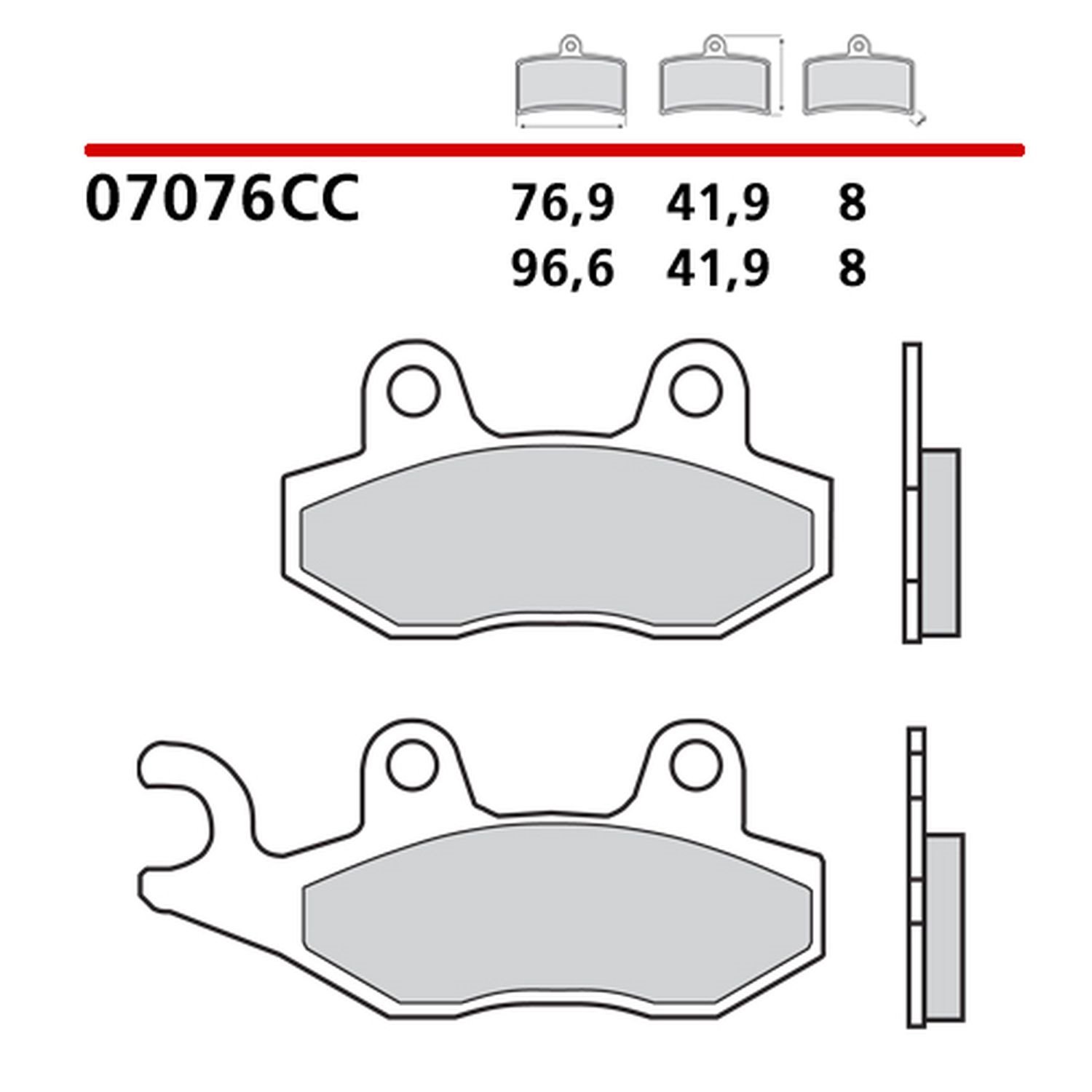 Klocki hamulcowe KH135/KH214 Road/Scooter Carbon Ceramic CC ECE R90 Brembo | 07076
