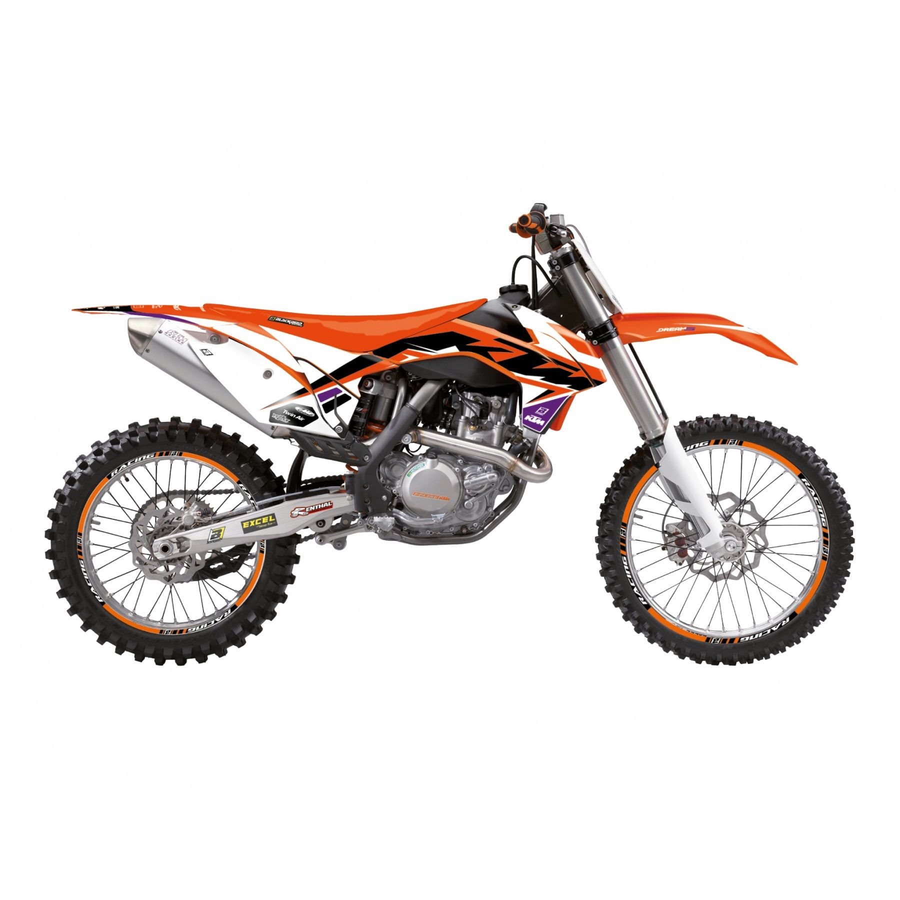 Naklejki KTM SX/SX-F, EXC/EXC-F DREAM 5VCHROME EFX Blackbird | E2538ABCRO