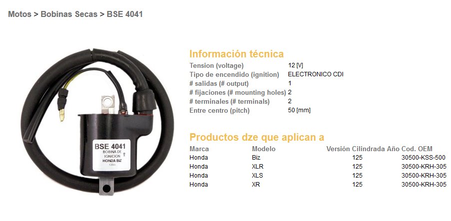 Cewka zapłonowa Honda XLR125, XL125S, XR125 DZE | 4041-01