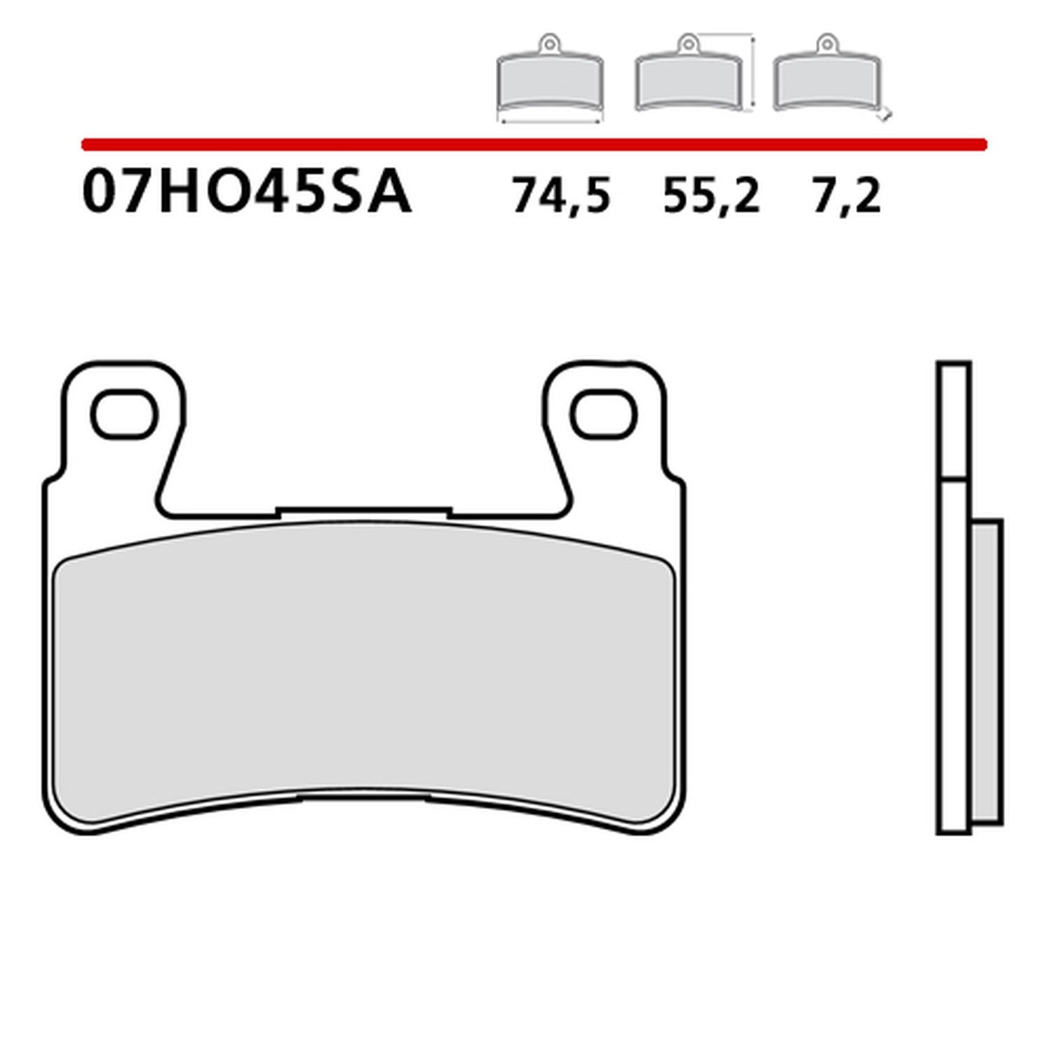 Klocki hamulcowe KH265/KH296 Road Sinter SA ECE R90 Brembo | 07HO45SA