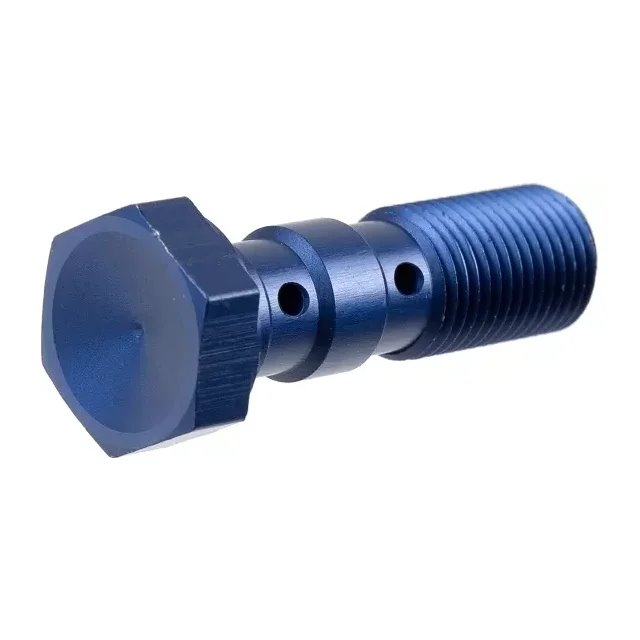 ZF Śruba hydrauliczna do przewodów hamulcowych M10x1,00 podwójna, kolor niebieski TRW | MCH971B