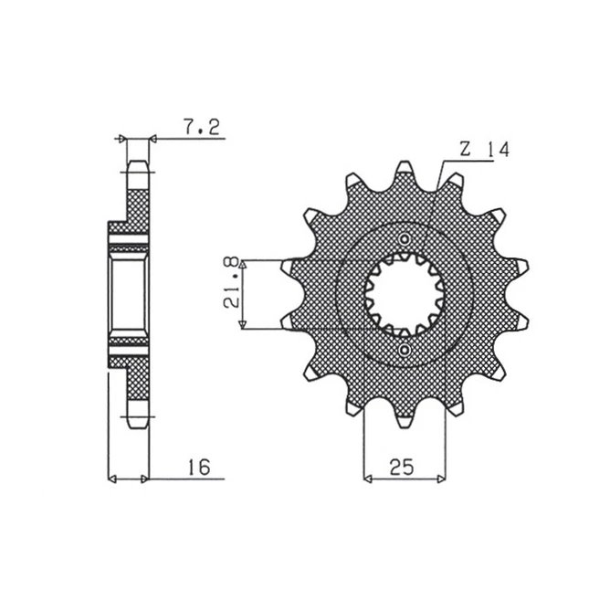 Zębatka przednia Ducati 796/916/944/996 -1 14 ŁAŃC. 525 Sunstar | SUN41514